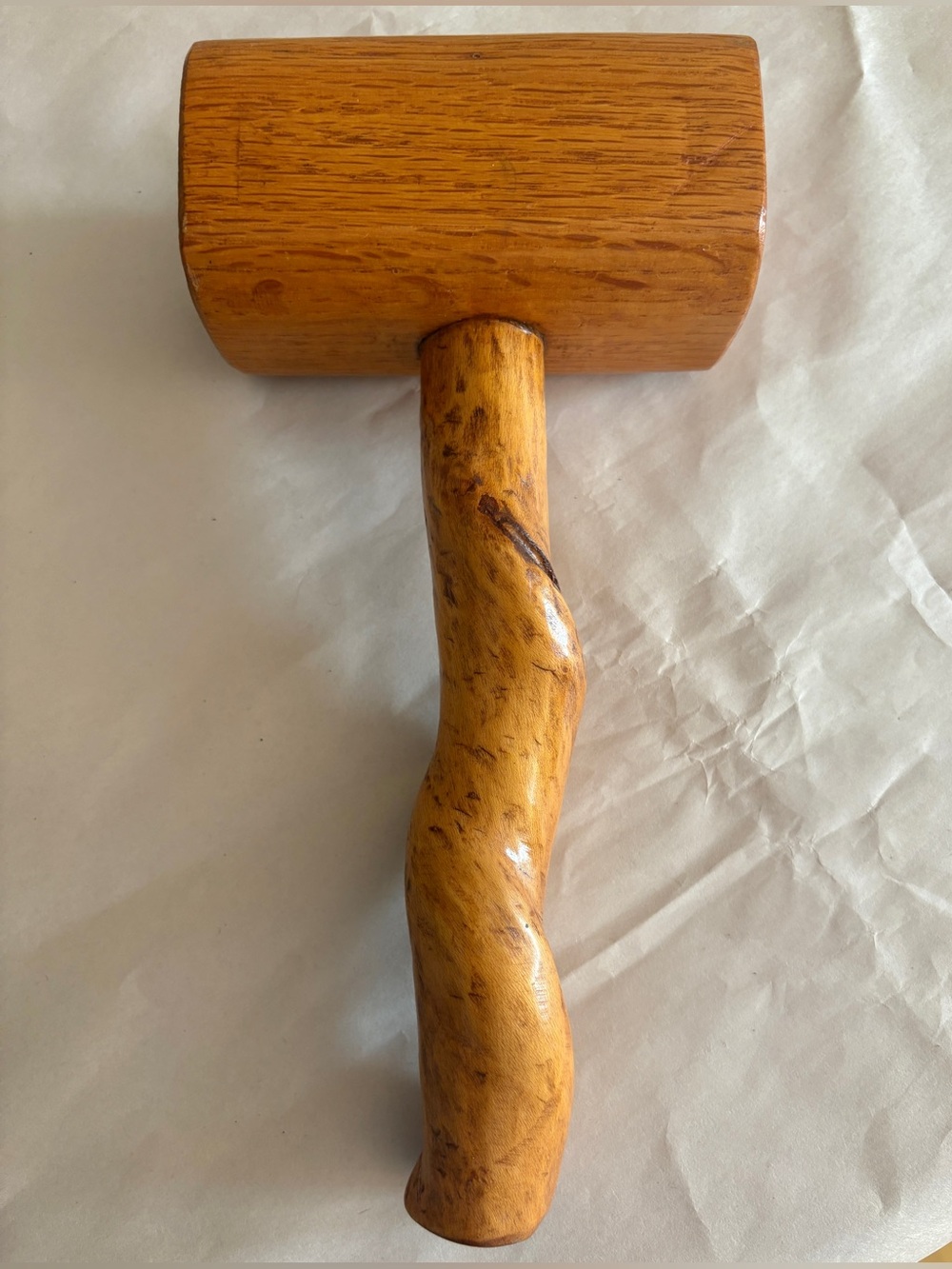 Wooden Mallet with Curved Handle